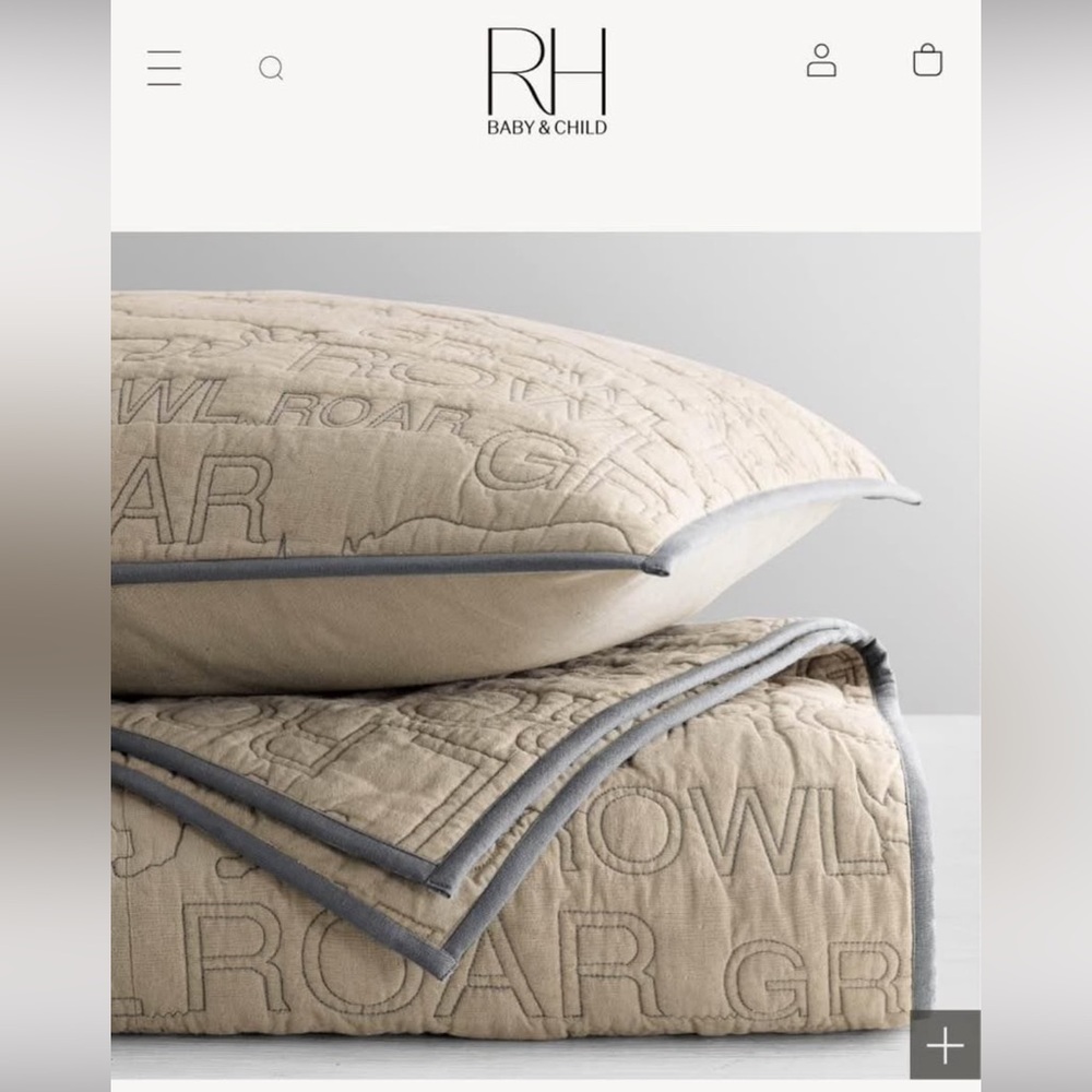 RH EMBROIDERED SAFARI
SOUNDS QUILT AND 2 SHAMS